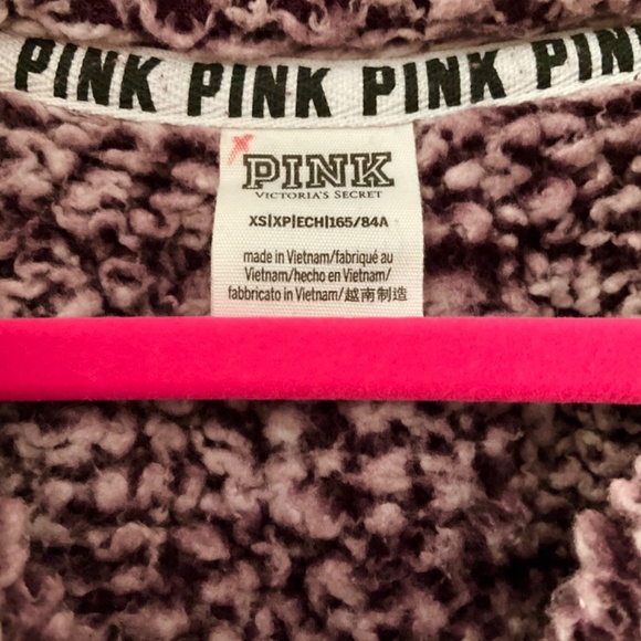 Victorias Secret PINK Sherpa Quarter Zip Pullover Sweater Jacket - Picture 4 of 6